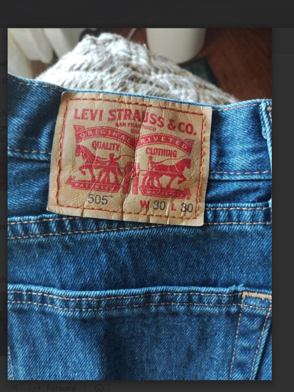 Levi 505 Jeans 30x30 Medium Wash Straight Leg 100% Cotton